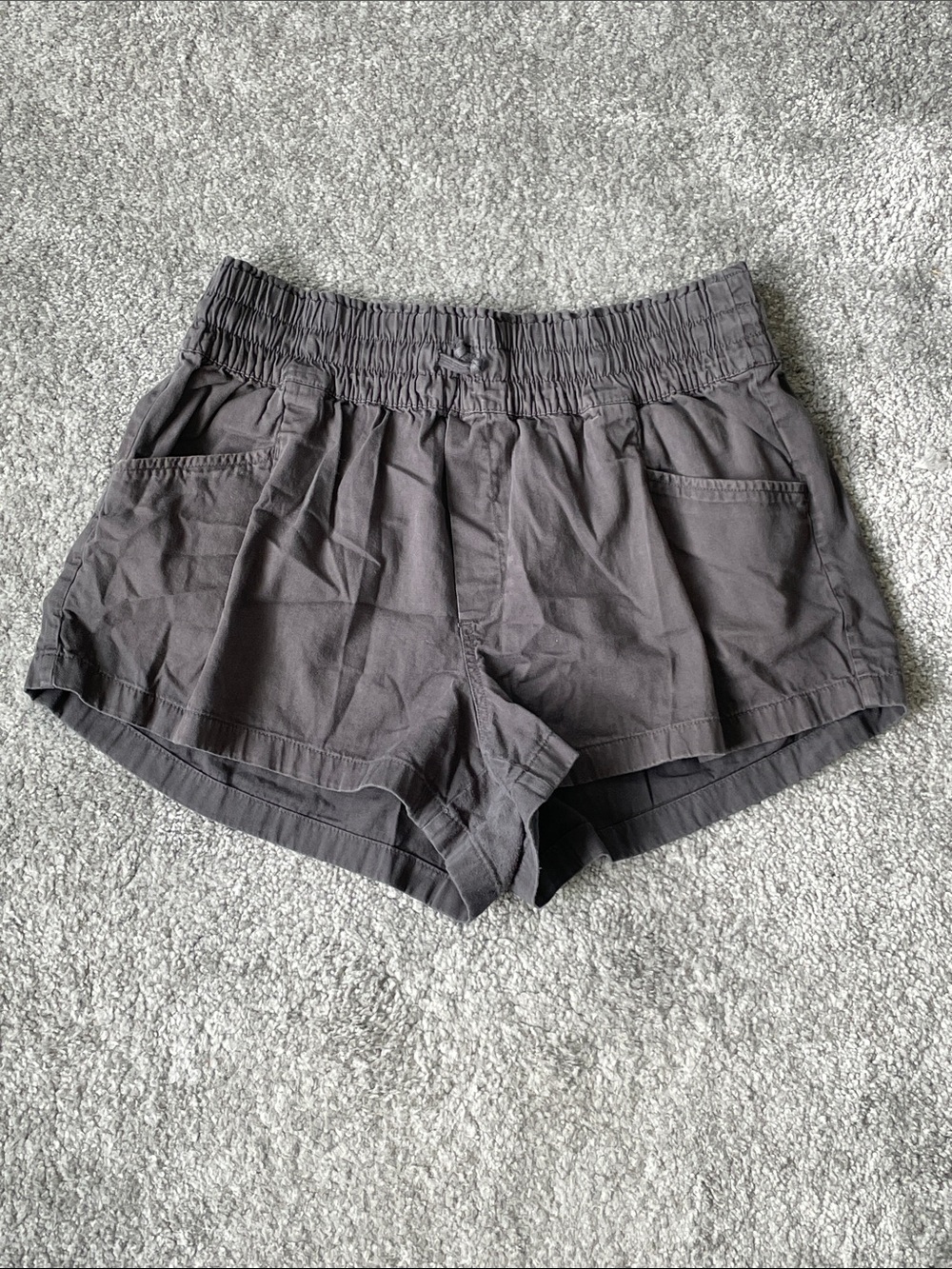 EC Aerie Elastic Waist Cotton Shorts - Black - Size Large